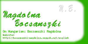 magdolna bocsanszki business card